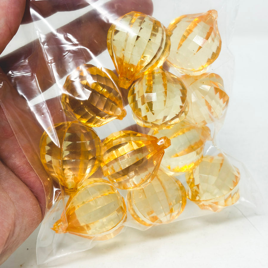 Yellow Faceted Plastic Beads
