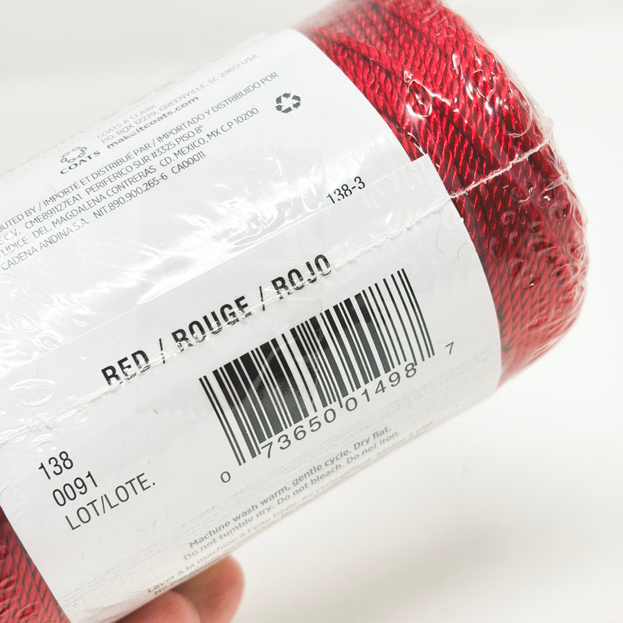 Red Heart Nylon Crochet Thread Size 18 - Red