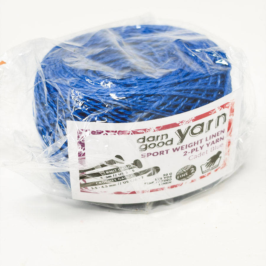 Darn Good Yarn Sport Weight Linen 2 Ply Yarn – Cadet Blue