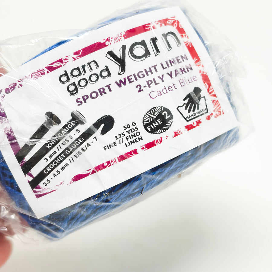 Darn Good Yarn Sport Weight Linen 2 Ply Yarn – Cadet Blue