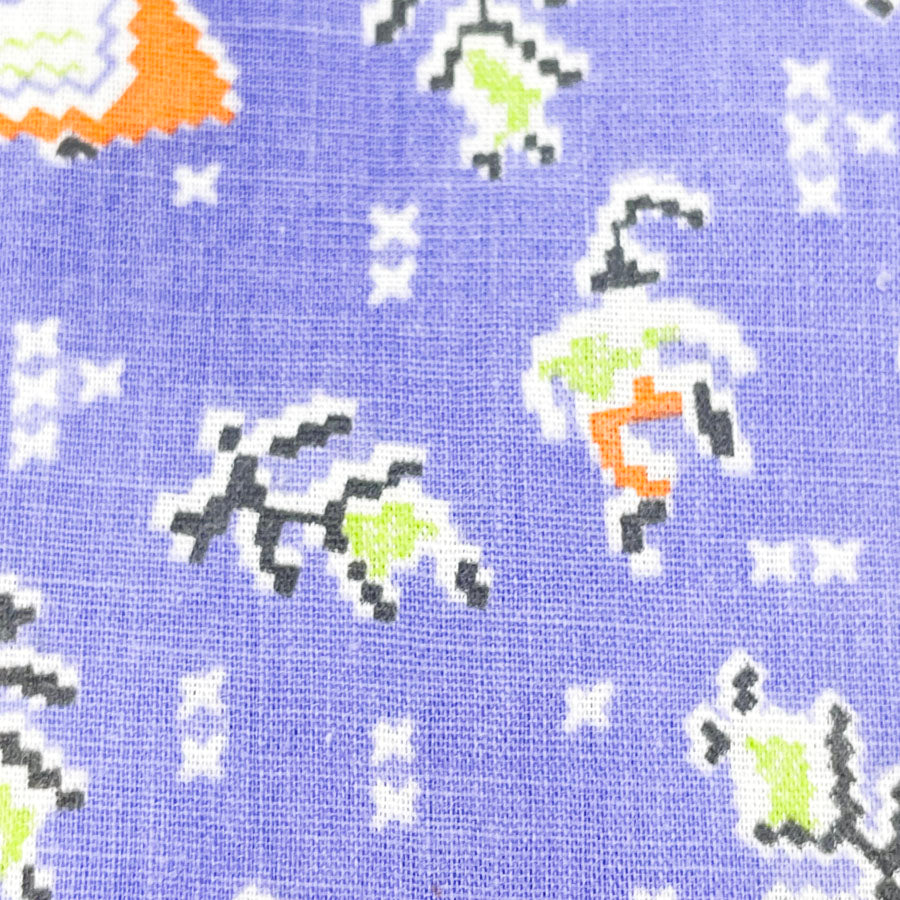 1 yd - Purple Dancing Figures Cotton Fabric