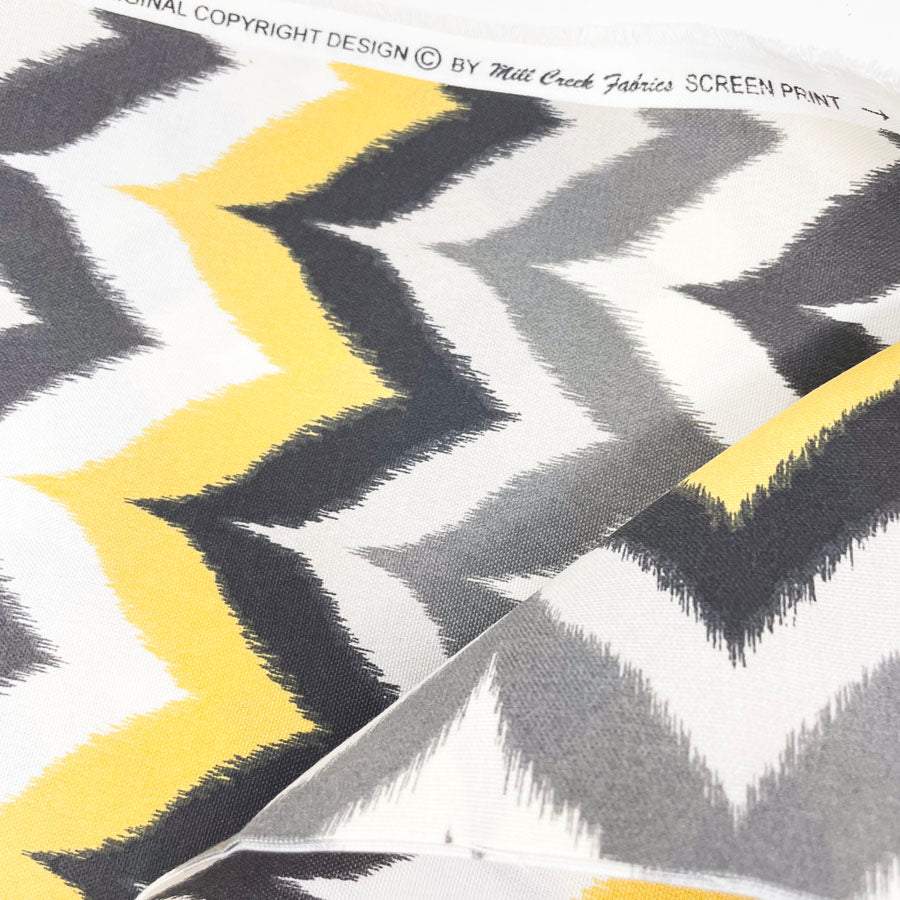 1 yd - Yellow and Gray Upholstery Weight Fabric