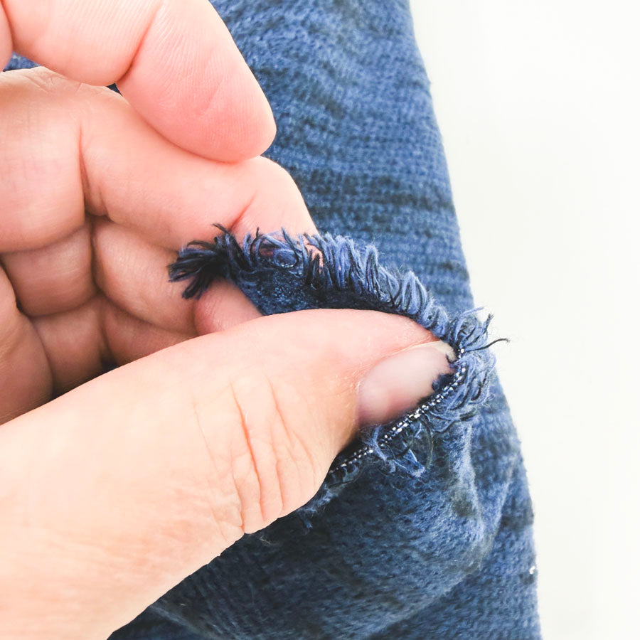 41" x 104" Blue/Black Thick Woven Fabric