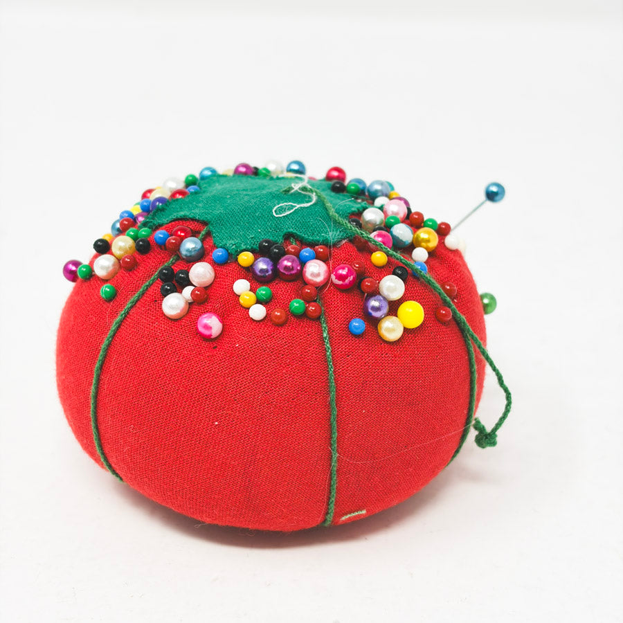 Tomato Pin Cushion with Pins
