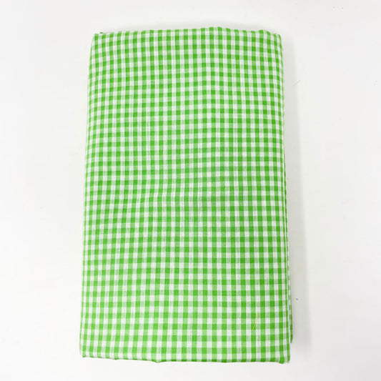 4 yds - Green and White Gingham Fabric