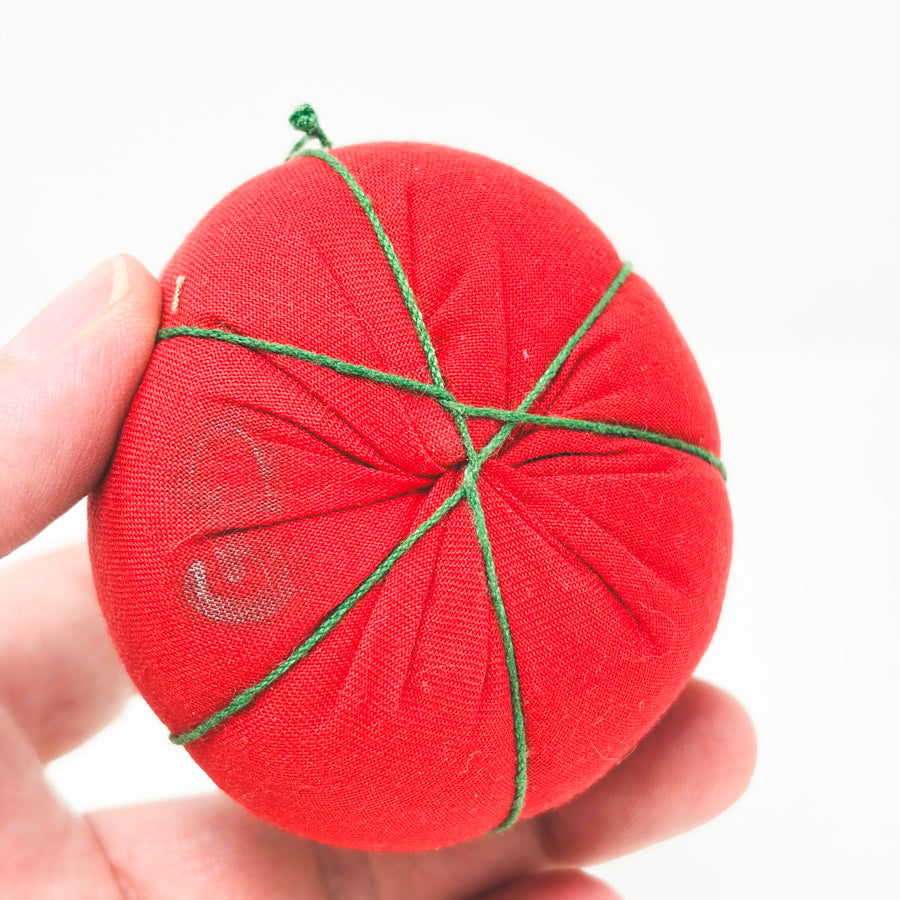 Tomato Pin Cushion with Pins
