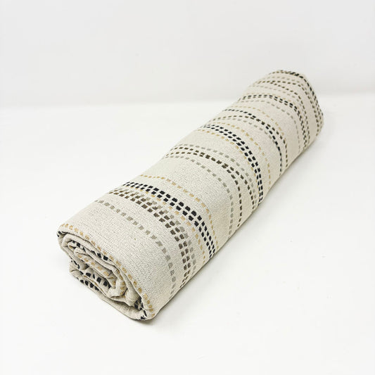 27" x 68" Tan Ribbons Upholstery Fabric (Remnant)