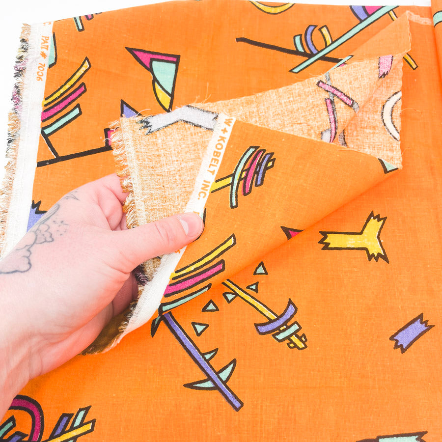 1 Yd x 58" Orange Western Cotton Fabric