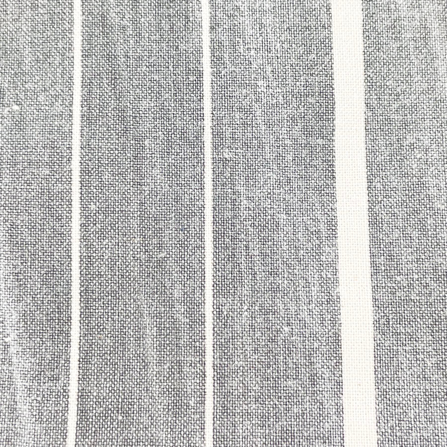 4 yds - Charcoal and Ecru Striped Fabric