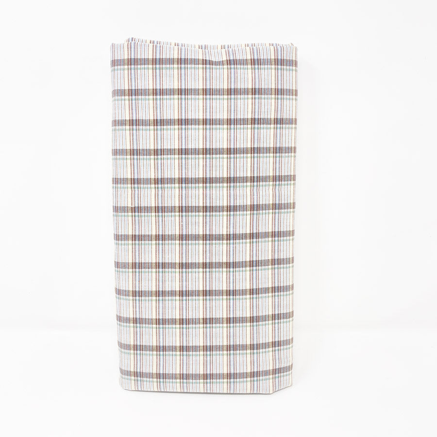 4 Yds x 44" Butter Yellow and Blue Plaid Yarn-Dyed Cotton Fabric