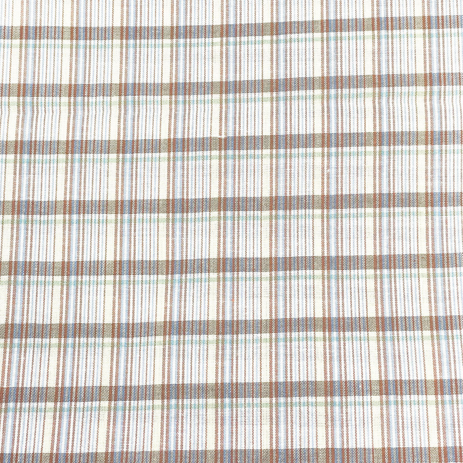 4 Yds x 44" Butter Yellow and Blue Plaid Yarn-Dyed Cotton Fabric