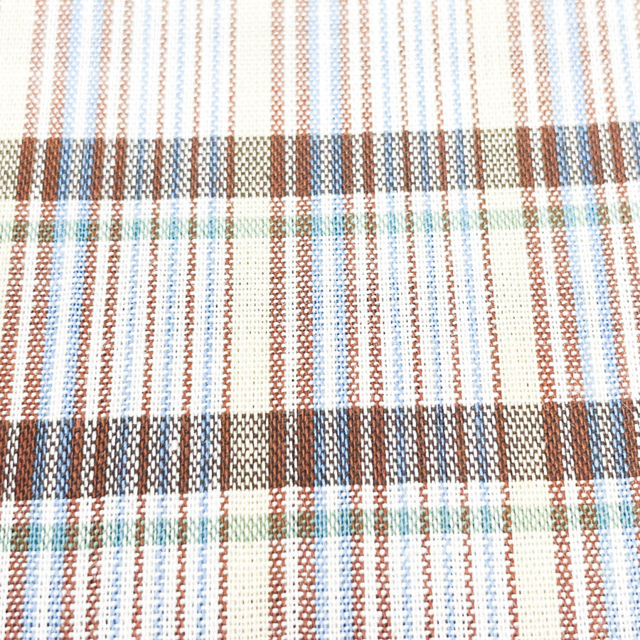 4 Yds x 44" Butter Yellow and Blue Plaid Yarn-Dyed Cotton Fabric