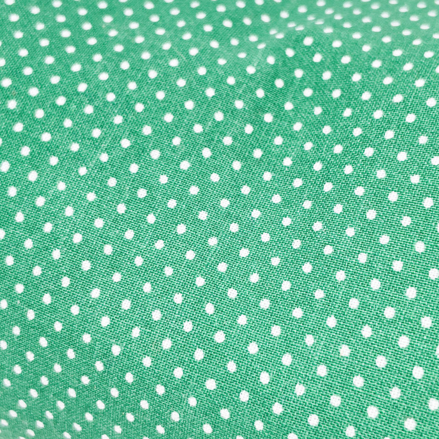 5 yds (stain) - Green Polka Dot Fabric