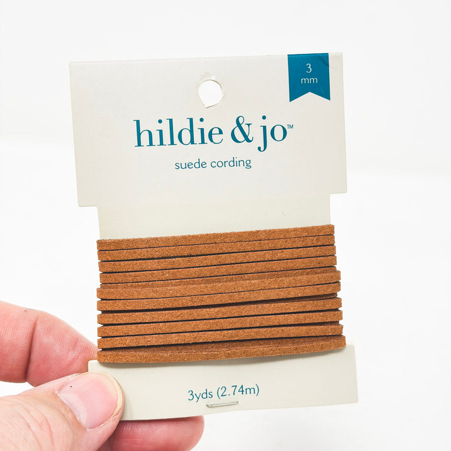 3mm Brown Suede Cording by Hildie & Jo