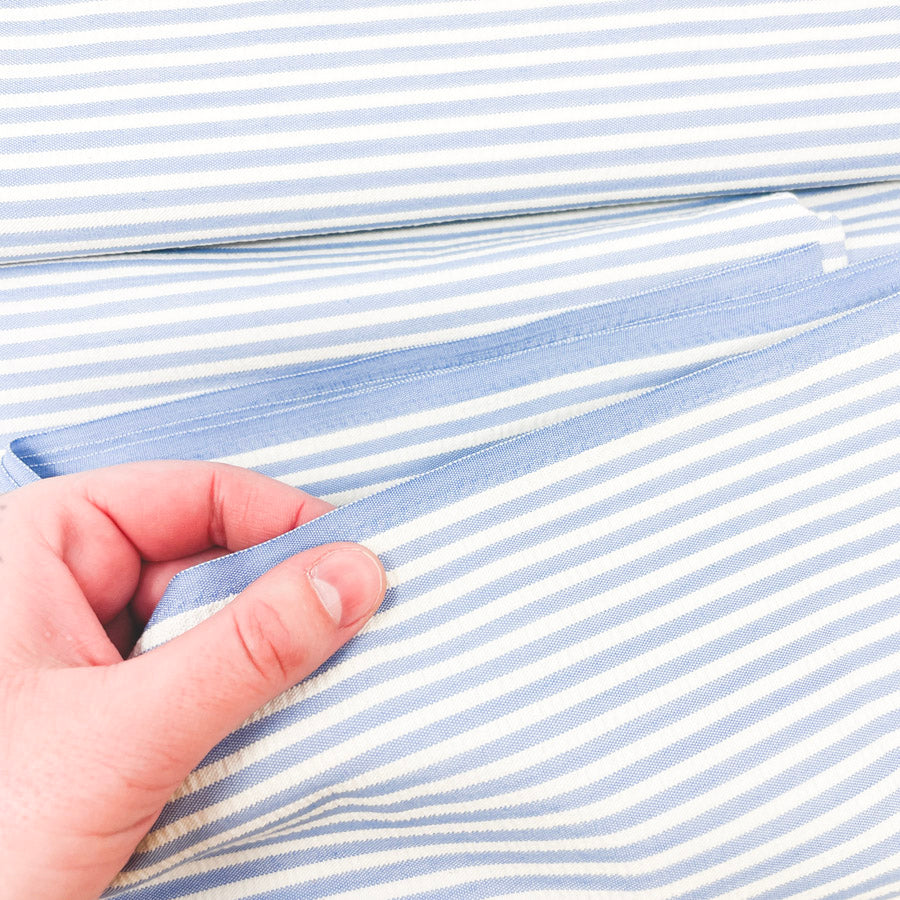 1.5 Yds x 42" Blue Stripe Seersucker Fabric