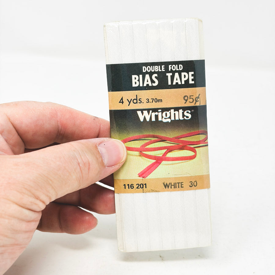 Wrights Bias Tape Double Fold White