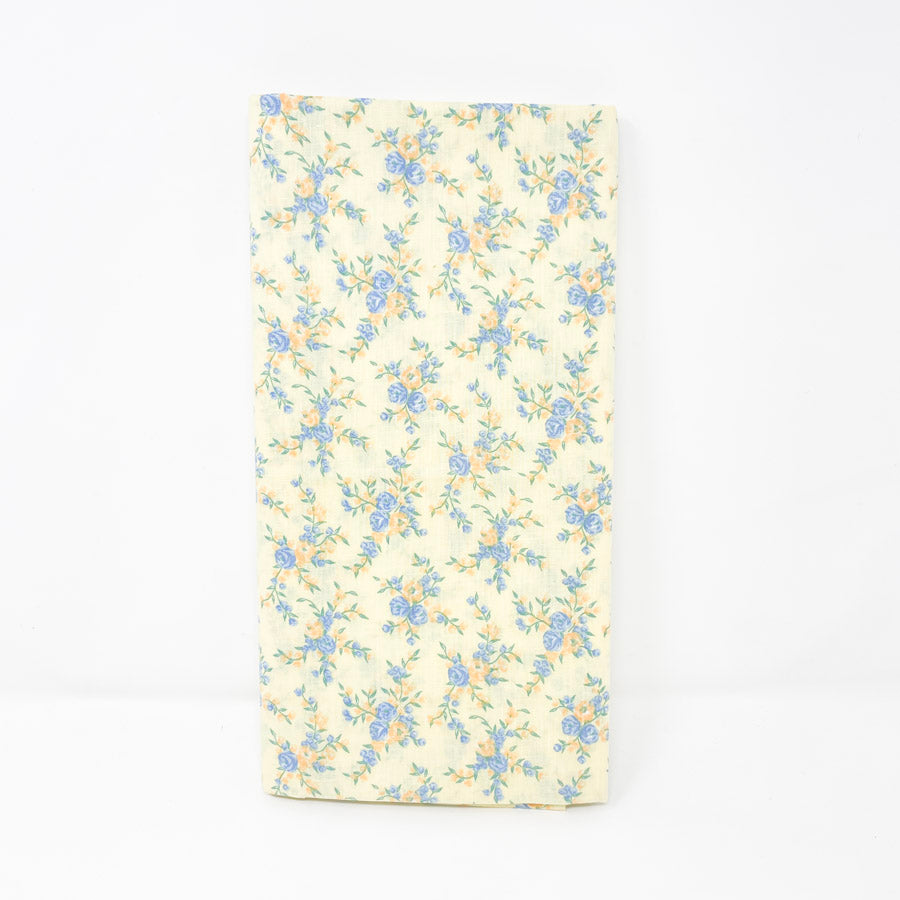 2 Yds x 44" Yellow and Blue Floral Cotton Fabric - Pick a Pattern