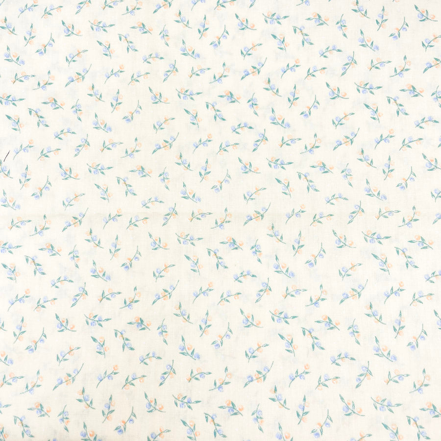 2 Yds x 44" Yellow and Blue Floral Cotton Fabric - Pick a Pattern