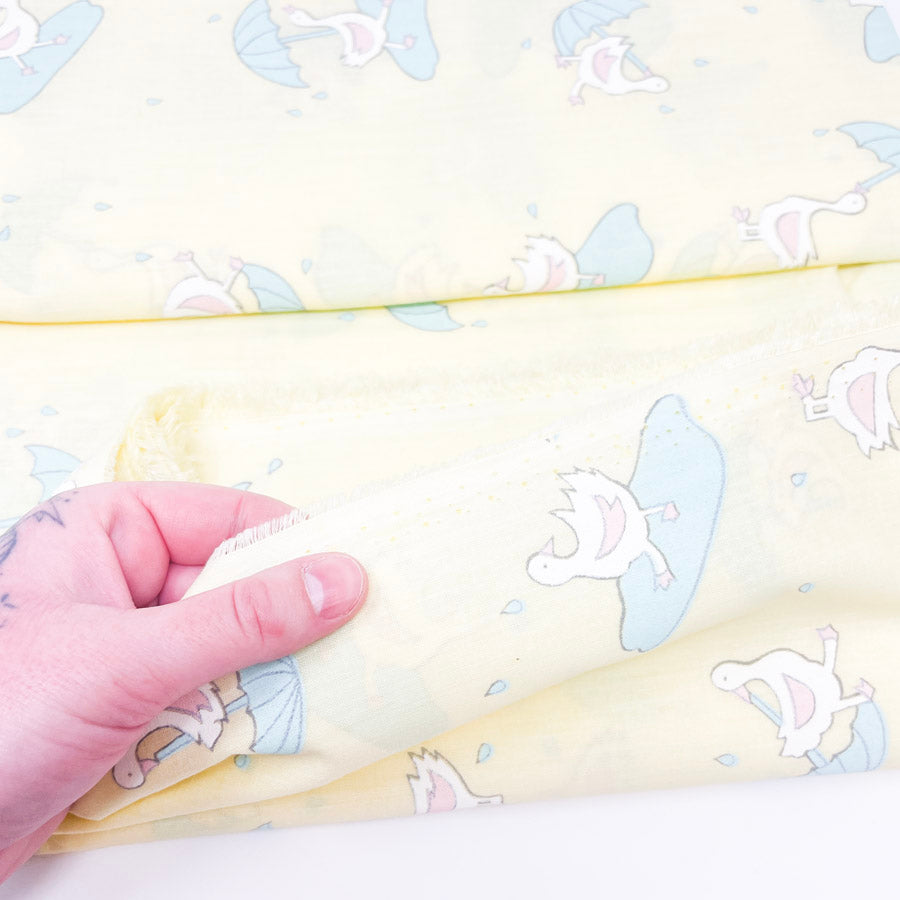 2 Yds x 58" Rainy Day Ducks Cotton Fabric
