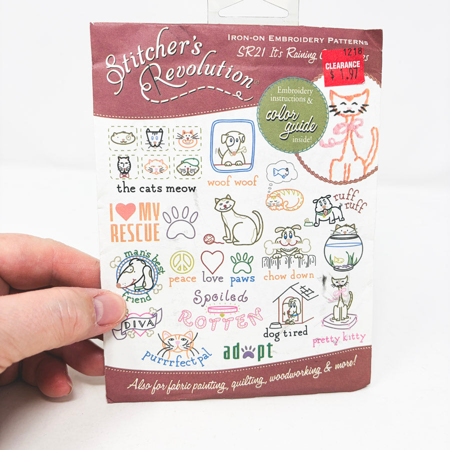 Stitcher's Revolution Iron On Embroidery Pattern