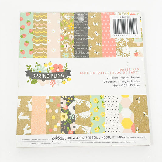 American Crafts Pebbles Spring Fling Paper Pad 6x6