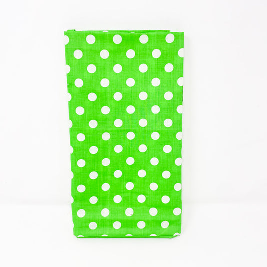 1.5 Yds x 44" Lime Green Polka Dot Cotton Blend