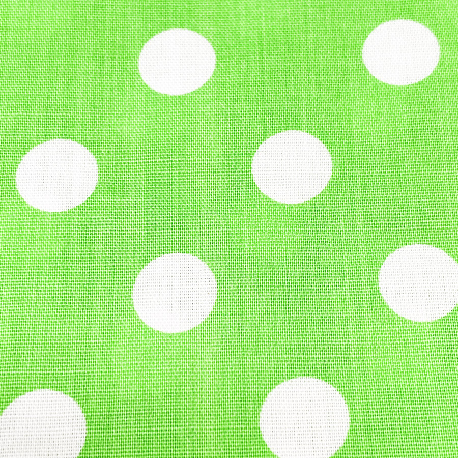 1.5 Yds x 44" Lime Green Polka Dot Cotton Blend