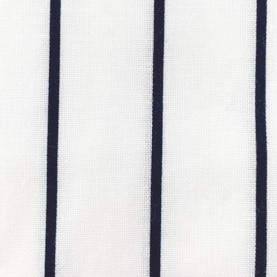 2 yds - White with Navy Stripe Fabric