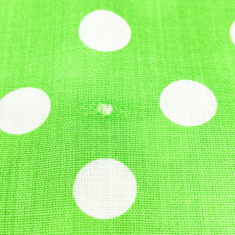 1.5 Yds x 44" Lime Green Polka Dot Cotton Blend
