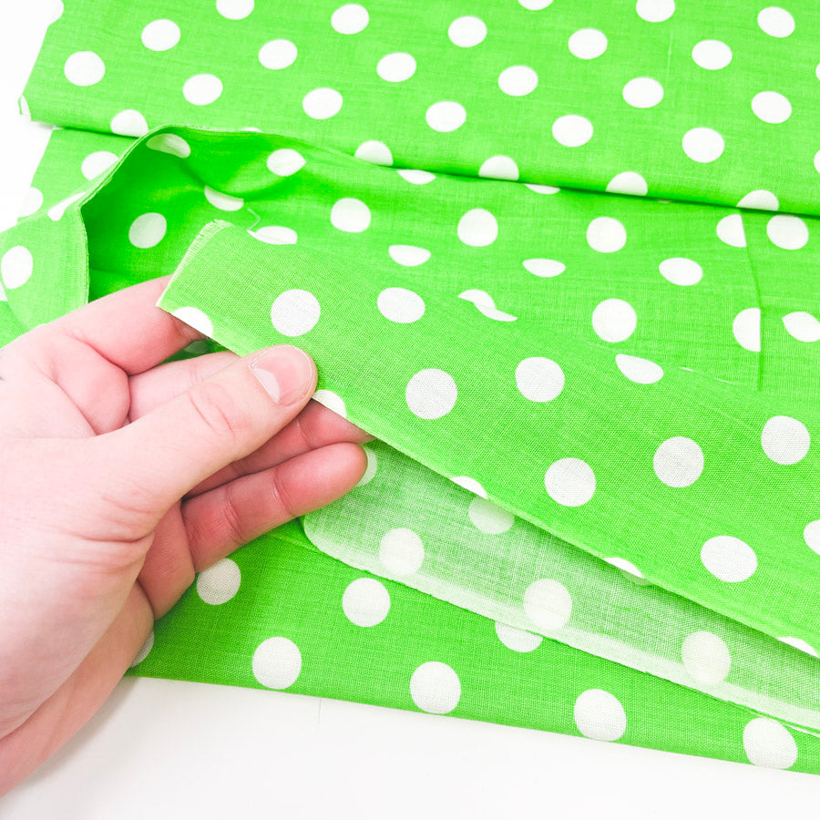 1.5 Yds x 44" Lime Green Polka Dot Cotton Blend