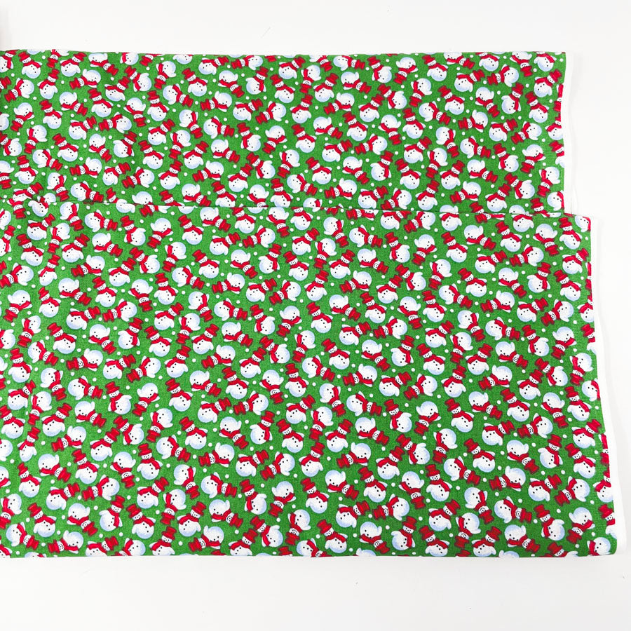 2 yds - Christmas Snowman Cotton Fabric