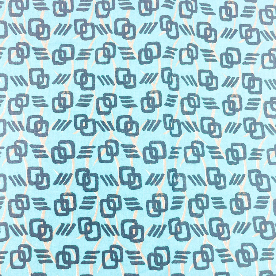 2.75 Yds x 42" Teal Ankara Cotton Fabric