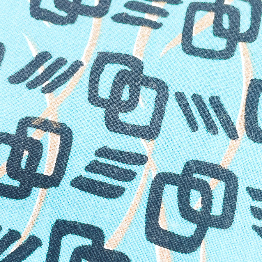 2.75 Yds x 42" Teal Ankara Cotton Fabric