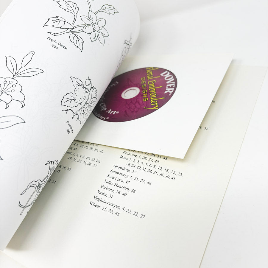 Dover Floral Embroidery Designs Book with CD