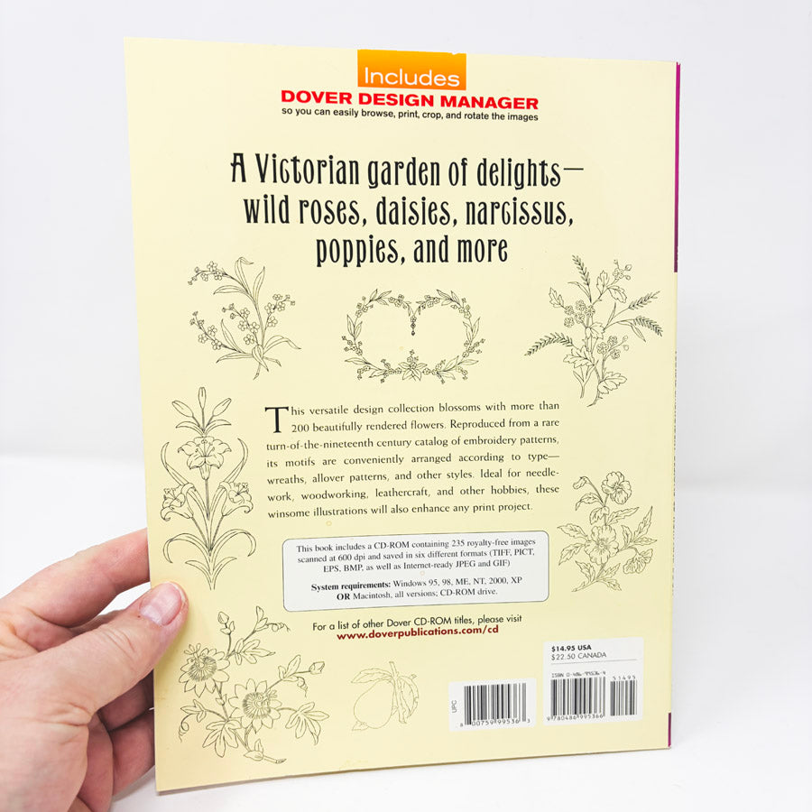 Dover Floral Embroidery Designs Book with CD