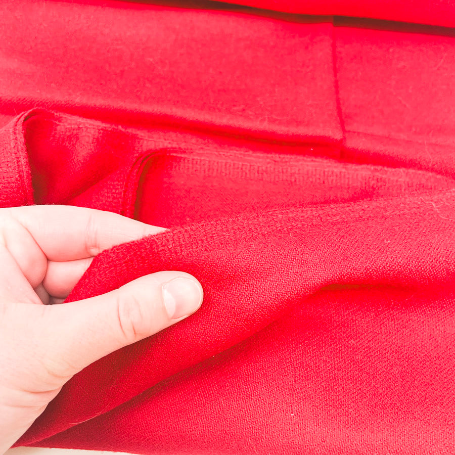 2.75 Yds x 60" Red Wool Fabric