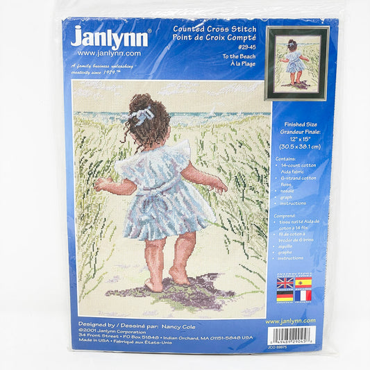 Janlynn Baby To The Beach Cross Stitch Kit 12" X 15"
