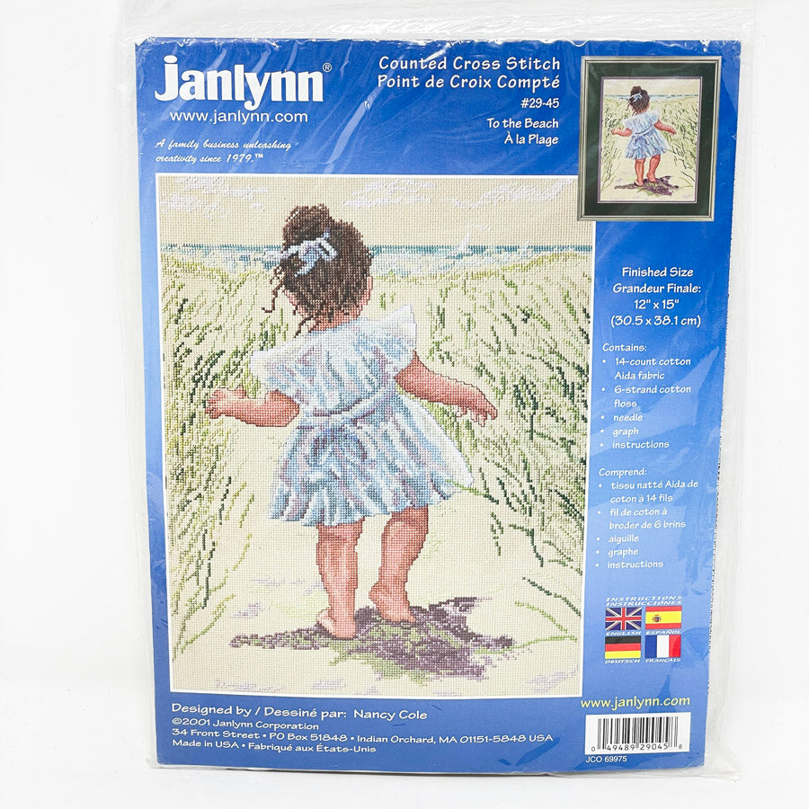 Janlynn Baby To The Beach Cross Stitch Kit 12" X 15"