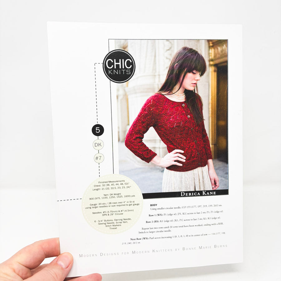 Derica Kane Sweater Knitting Pattern Leaflet
