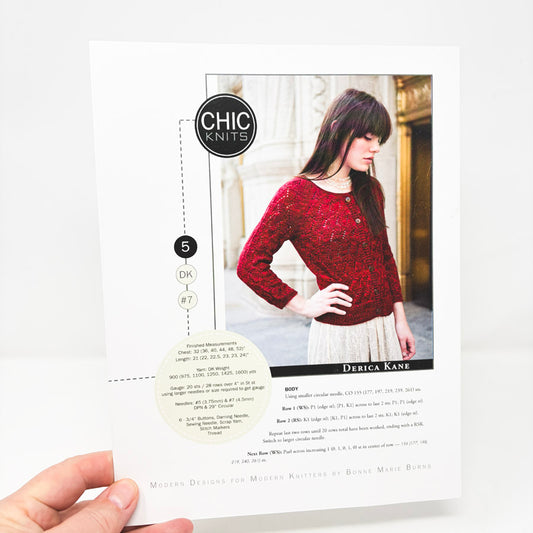 Derica Kane Sweater Knitting Pattern Leaflet