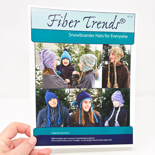 Fiber Trends "Snowboard Hats for Everyone" Knitting Pattern Leaflet