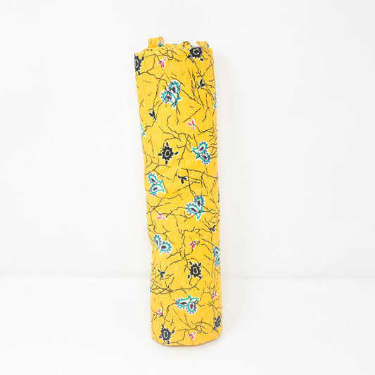 1.5 Yds x 44" Yellow Motif Jersey Knit Fabric