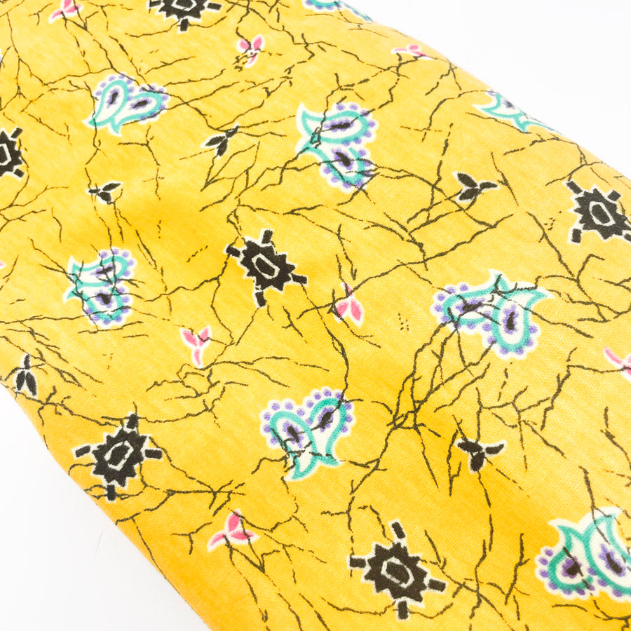 1.5 Yds x 44" Yellow Motif Jersey Knit Fabric