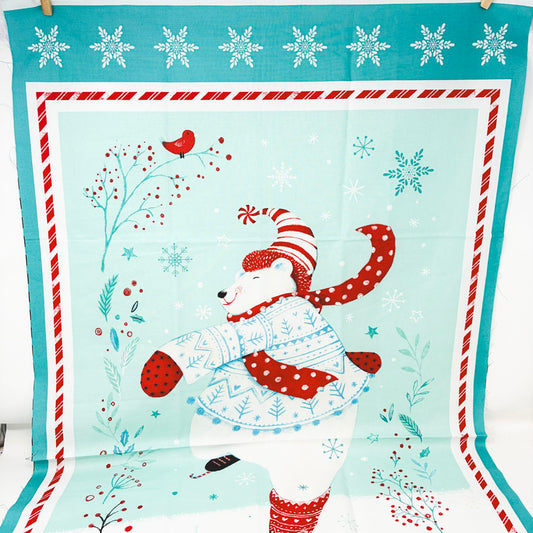 23" x 44" Lucie Crovatto - Polar Bear Pirouette Fabric Panel