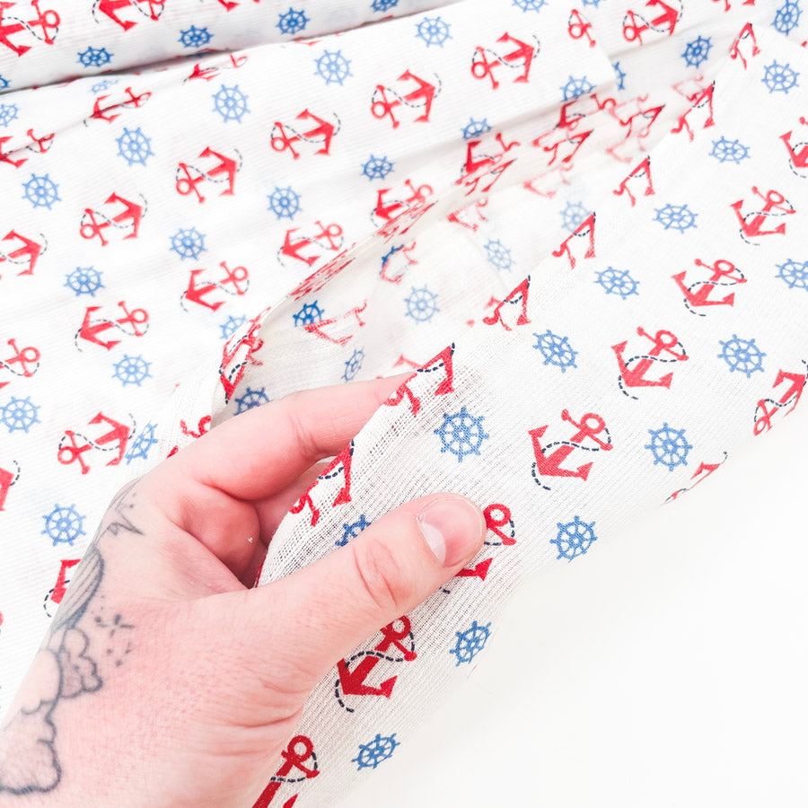 2 Yds x 44" Nautical Gauzy Blouse Fabric