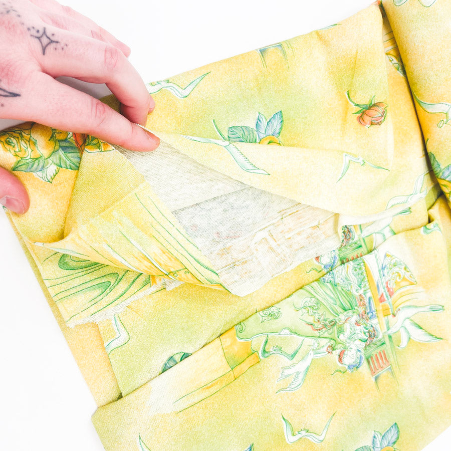 1.25 Yds x 56" Chinoiserie Style Scene Jersey Knit Fabric