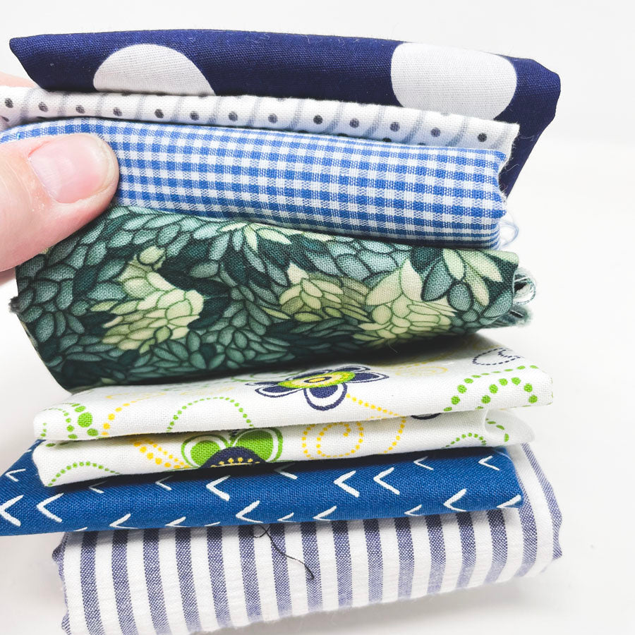 Dark Blues Fabric Bundle - Asst. Sizes