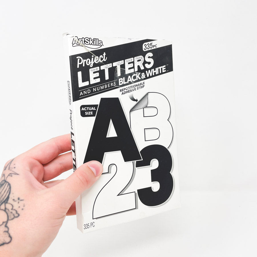 ArtSkills Adhesive Project Letters and Numbers Black & White
