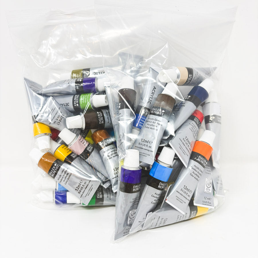 6x9 Bagged Bundle of Daler Rowney Acrylic Paint – 12ml Tubes (1)
