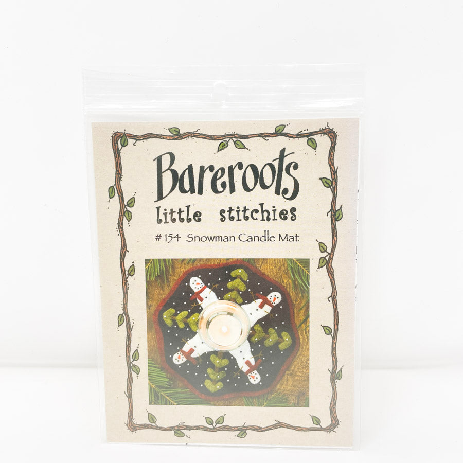 #154 Snowman Candle Mat Sewing Pattern by Bareroots